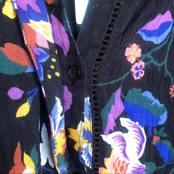 Anthropologie Plus Size Josie Dolman Floral Blouse - Picture 6 of 10